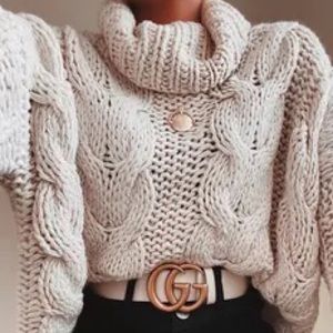 VICI Cuddle Weather Cable Knit Turtleneck Sweater